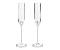 Wedgwood Vera Love Always Rahmen, verschiedene Stil Champagnerglas, 1 Paar, zum Anstoßen silber