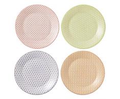Royal Doulton Pastels by Accent Teller, Porzellan, Mehrfarbig, 23cm, 4 Stück, Multi/Coloured, 23 cm, 4