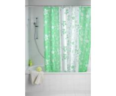 WENKO 20058100 Anti-Schimmel Duschvorhang Garden Green - Anti-Bakteriell, waschbar, mit 12 Duschvorhangringen, Kunststoff - Polyester, WeiÃ