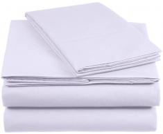 AmazonBasics Everyday Bettwäscheset aus 100% Baumwolle, Lila 135x200cm & 1 Kissenbezug 50x80cm