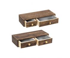 Y&ME YM Schwebendes Regal mit Schublade, Wandmontage, rustikales Holz, Wandregal, für Aufbewahrung und Ausstellung, 30,5 x 12,7 x 6,6 Zoll braun