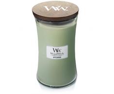 Große WoodWick Duftkerze im Sanduhrglas mit knisterndem Docht, Applewood, bis zu 130 Stunden Brenndauer