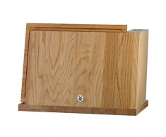 WMF Magnet-Messerblock ohne Messer, mit Schneidebrett, unbestückt, Holz, Eichenholz, leer, für 6 Messer, 1 Wetzstahl, 1 Schere, magnetisch