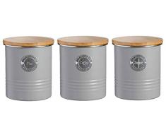 Typhoon Living Frischhaltedose, luftdicht, Bambus-Deckel, grau, 1 Liter