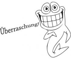 Graz Design 650184_30x23_070 Wandtattoo Badezimmer Klodeckel Aufkleber Spruch Fisch Hai Ãberraschung (GröÃe=30x23cm//Farbe=Schwarz)