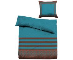Tom Tailor Bettwäsche Garnitur, Baumwolle, Blau, 155 cm x 220 cm