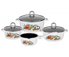 GSW 161022 POWERFRESH Topf-Set 4-teilig, Aluguss, weiß/dekoriert, 24 cm, 7-Einheiten