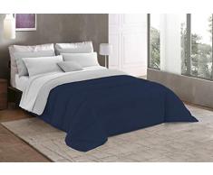 Italian Bed Linen Basic Winter quilt, Einzeln, hell grau/dunkel blau