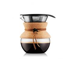 Bodum 11592-109 Pour Over Kaffeebereiter mit Permanentfilter 0,5 L, Mehrlagig, transparent, 13,8 x 11,5 x 15,4 cm