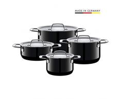 Silit Topfset Zeno Black 4-teilig, Töpfe mit Metalldeckel, Induktionstöpfe, Silargan Funktionskeramik, Topf Induktion, schwarz