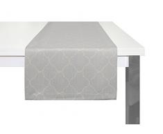 Adam Indian Cortezada Light Tischläufer, Bio Baumwolle, Hellgrau, 50 x 150 cm