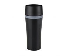 Emsa 514179 Isolierbecher, Mobil genießen, 360 ml, Quick Press Verschluss, Schwarz/Anthrazit, Travel Mug Fun