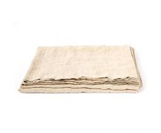 LinenMe Küchentuch, 170 x 170 cm, 10-teilig, Stone Washed Tischdecke, Aloe - 6,35, Leinen, Haferflocken, 170 x 170 cm