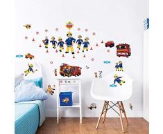 Walltastic Sam, der Feuerwehrmann Wandaufkleber, Polypropylene, Multi, 3 Large Sheets
