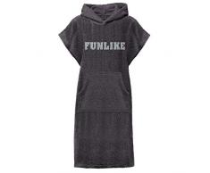 CelinaTex Funlike Poncho kurz 52 x 85 cm anthrazit Baumwolle Badeponcho Frottee Surfponcho Kapuzenhandtuch