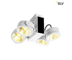 SLV TEC KALU CW, LED Indoor Wand-und Deckenaufbauleuchte, Quad weiß/schwarz 60° 3000K Leuchte, Aluminium, W