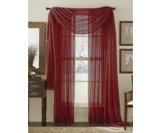 Comfy Deal 3 Stück Sheer Panel (2 147,3 x 213,4 cm) und Schal Fenster (1 Stück 94 x 548,6 cm) Vorhang Combo Set Burgunderfarben
