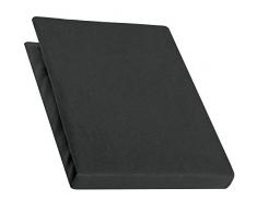 aqua-textil Pur Topper Spannbettlaken 90x200-100x200 cm anthrazit garu Boxspringbetten Auflage Topperlaken Baumwolle