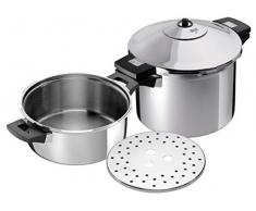 Kuhn Rikon 3014 Schnellkochtopf / Dampfkochtopf Duromatic Inox Set Seitengriffmodelle, Edelstahl, induktion, 4 Liter & 8 Liter, 24 cm