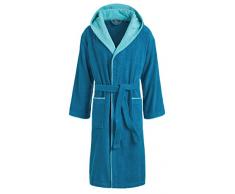 Egeria CAIRO Unisex Bademantel mit Kapuze fÃ¼r Damen und Herren, Farbe Stream, GrÃ¶Ãe L