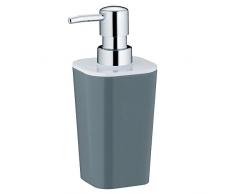 kela Seifenspender Nora aus Kunststoff in grau/weiß, Plastik, 7.5 x 7.5 x 17 cm
