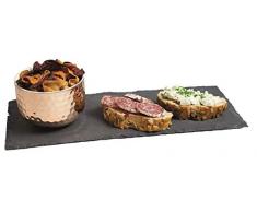 Kitchen Craft Master Class Artesà Serviertablett und Kupfer-Finish-Schalen (4-teilig), Porzellan, Kupfer, 15 x 34.8 x 7.6 cm