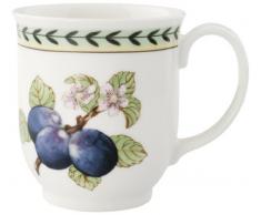 Villeroy & Boch Charm & Breakfast French Garden Kaffeebecher, 420 ml, Höhe: 9 cm, Premium Porzellan, Weiß/Bunt