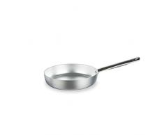 Pentole Agnelli Töpfe Lämmer Bratpfanne aus Aluminium glatt, Tubular Griff aus Edelstahl, Silber, 26 cm