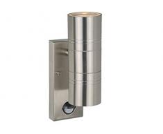 Lucide ARNE-LED - Wandstrahler Außen - Ø 6,3 cm - LED - GU10 - 2x5W 2700K - IP44 - Chrom Matt