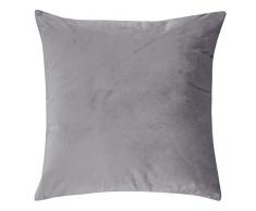 Deconovo Luxuriöser Samt-Überwurf-Kissenbezug mit unsichtbarem Reißverschluss für Couch, 45,7 x 45,7 cm, hellgrau