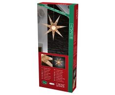 Konstsmide 2925-255 Weißer Papierstern mit farbigem Muster und 7 Zacken, perforiert, 78x78cm / für Innen (IP20) / 230V Innen / ohne Leuchtmittel / mit an/aus Schalter / weißes Kabel