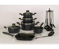 Krüger Karl Kochtopf 28cm, 14 Liter, emailliert, Aluguss, Schwarz