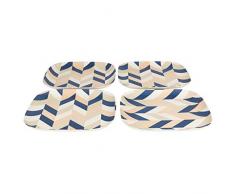 Cambridge CM06555 „Balance“, quadratische Essteller aus umweltfreundlichem Bambus, 24 cm, 4er-Set, Teller