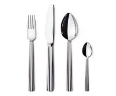 Georg Jensen GJ 073630 Spiegel Dinnerset, 4 Stück, Edelstahl, stainless steel, 26,2 x 24,7 x 4 cm