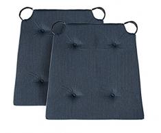 Traumnacht Basic Stuhlkissen, Dunkelblau, 40 x 42 x 4 cm, 2