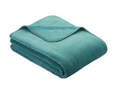 Kuscheldecke s.Oliver 3612 / premium Feecedecke türkis / unifarbene Markendecke 150x200cm / aus hochwerigem Polyester / eingefasst mit einem sehr edelen Band