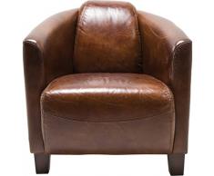 Kare Sessel Cigar Lounge, Braunes Echtleder, bequemer TV-/Couch-/Chill Sessel im Retro-Design, Relaxsessel zum Lesen, (H/B/T) 70x72x83cm