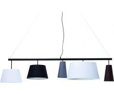 Hängeleuchte Parecchi Black 160, moderne Stofflampenschirme (Schwarz, WeiÃ, Grau, Braun) Pendelleuchte für Esstisch, Design Wohnzimmerlampe, (H/B/T) 160x165x60cm