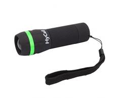 HyCell Mini LED Taschenlampe zoombar & fokussierbar inkl. AAA Batterien - Handliche LED Leuchte mit stufenloser Fokussierung - Handlampe ideal für Camping Werkstatt Handtasche Garten Kinder Outdoor