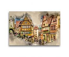 Premium Textil-Leinwand 75 x 50 cm Quer-Format Rothenburg ob der Tauber | Wandbild, HD-Bild auf Keilrahmen, Fertigbild auf hochwertigem Vlies, Leinwanddruck von Peter Roder