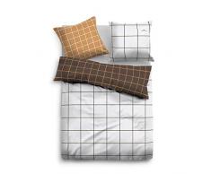 TOM TAILOR 0069922 Satin Bettwäsche Garnitur mit Kopfkissenbezug (Baumwolle) 1x 135x200 cm + 1x 80x80 cm, Cognac