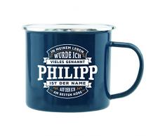 History & Heraldry Echter Kerl Emaille Becher, Philipp, Mehrfarbig