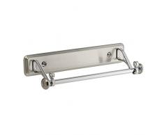 iDesign Küchenrollenhalter, wandmontierter Küchenhelfer aus Metall, eleganter Papierrollenhalter für 1 Rolle Küchenkrepp, silberfarben