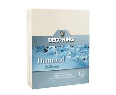 DecoKing 21569 Spannbettlaken 140 x 200 - 160 x 200 cm Jersey Baumwolle Spannbetttuch Diamond Collection, stahl