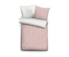 biberna 0840500 Melange-Flanell Uni Bettwäsche Kopfkissenbezug mit Paspel (Baumwolle) 1x 80x80 cm, rose