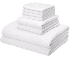 AmazonBasics Handtuch-Set, schnelltrocknend, 3-teilig 8-teiliges-Handtuch-Set 8-Piece Set weiß