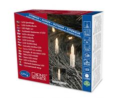 Konstsmide 6060-103 LED Minilichterkette / für Außen (IP44) / 24V Außentrafo / 120 warm weiße Dioden / transparentes Kabel