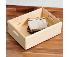 Kesper Aufbewahrungsbox, Kiefer, braun, 40Â x 30Â x 14Â cm