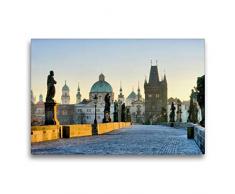 Calvendo Premium Textil-Leinwand 75 cm x 50 cm quer, KarlsbrÃ¼cke in Prag | Wandbild, Bild auf Keilrahmen, Fertigbild auf echter Leinwand, Leinwanddruck: Tschechien Orte Orte