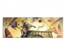 Panoramabild auf Leinwand und Keilrahmen 150x50cm Haus Dach Geiger abstrakt